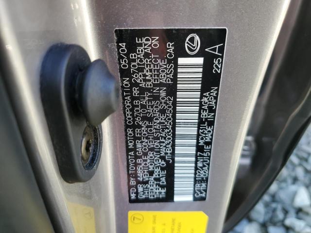 JTHBA30G345045042 - 2004 LEXUS ES 330 SILVER photo 12