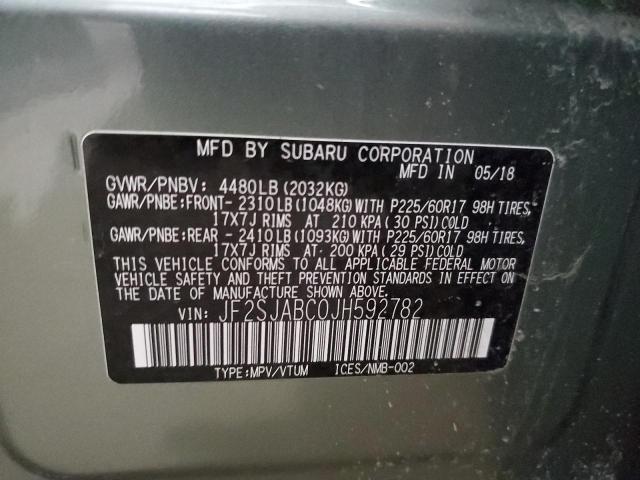 JF2SJABC0JH592782 - 2018 SUBARU FORESTER 2.5I GRAY photo 13