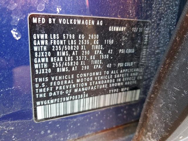 WVGKMPE29MP063834 - 2021 VOLKSWAGEN ID.4 PRO S 蓝色 照片 12