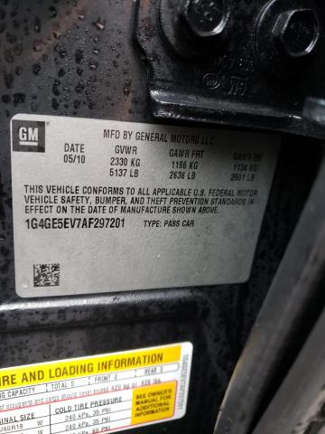 1G4GE5EV7AF297201 - 2010 BUICK LACROSSE CXS BLACK photo 12