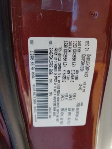 2A4GP54L57R210826 - 2007 CHRYSLER TOWN & COU TOURING ბურგუნდია ფოტო 13