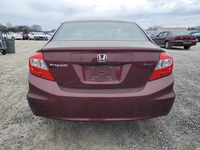 19XFB2F57CE065488 - 2012 HONDA CIVIC LX MAROON photo 6