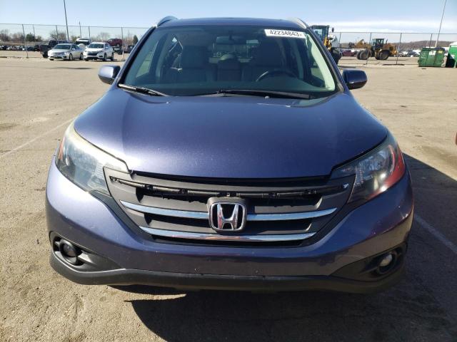 2HKRM4H71EH670896 - 2014 HONDA CR-V EXL BLUE photo 5