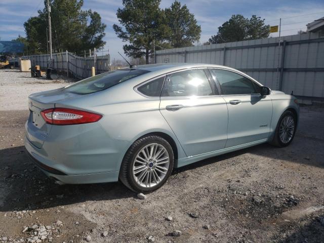 3FA6P0LUXER121488 - 2014 FORD FUSION SE HYBRID BLUE photo 3