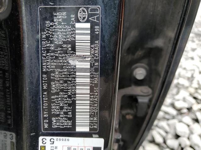 2T1BR32EX7C774667 - 2007 TOYOTA COROLLA CE BLACK photo 12