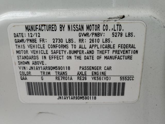 JN1AY1AR9DM590118 - 2013 INFINITI M56 X WHITE photo 12