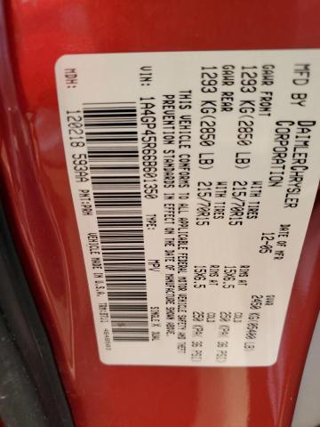 1A4GP45R66B601350 - 2006 CHRYSLER TOWN & COU ბურგუნდია ფოტო 13