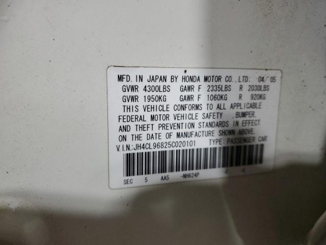 JH4CL96825C020101 - 2005 ACURA TSX WHITE photo 12