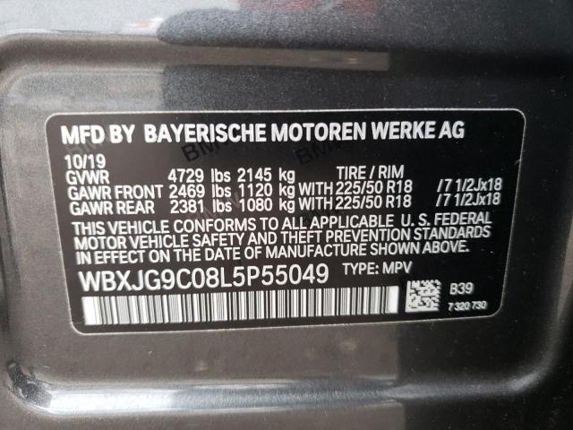 WBXJG9C08L5P55049 - 2020 BMW X1 XDRIVE28I CHARCOAL photo 12