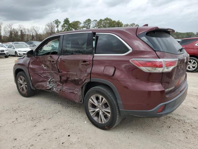 5TDZKRFH7GS155946 - 2016 TOYOTA HIGHLANDER LE BURGUNDY photo 2