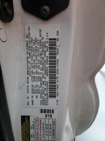 5TETU62N47Z425485 - 2007 TOYOTA TACOMA PRERUNNER ACCESS CAB WHITE photo 12