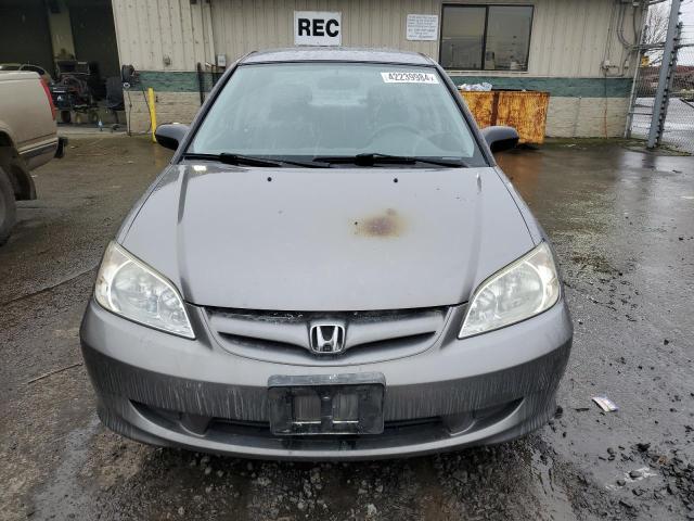 2HGES15605H592684 - 2005 HONDA CIVIC LX SILVER photo 5