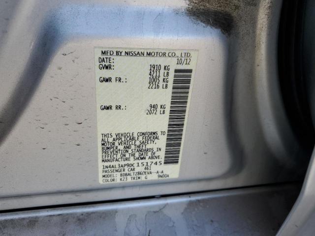 1N4AL3AP9DC151745 - 2013 NISSAN ALTIMA 2.5 SILVER photo 12