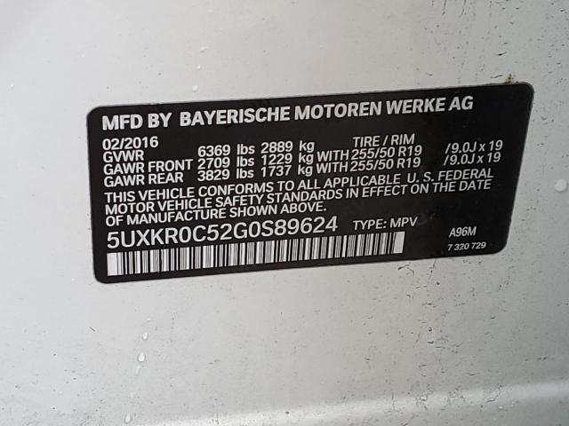 5UXKR0C52G0S89624 - 2016 BMW X5 XDRIVE35I WHITE photo 13