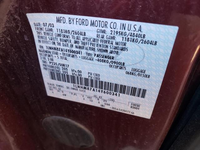 1LNHM87A14Y600341 - 2004 LINCOLN LS 石墨色 照片 12