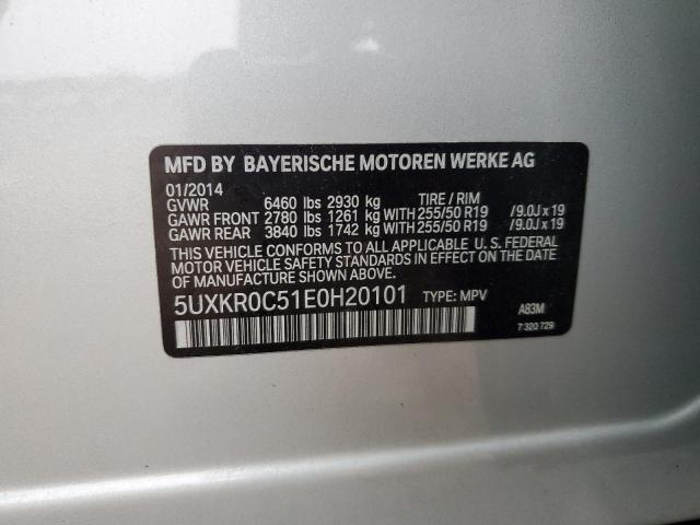 5UXKR0C51E0H20101 - 2014 BMW X5 XDRIVE35I SILVER photo 13