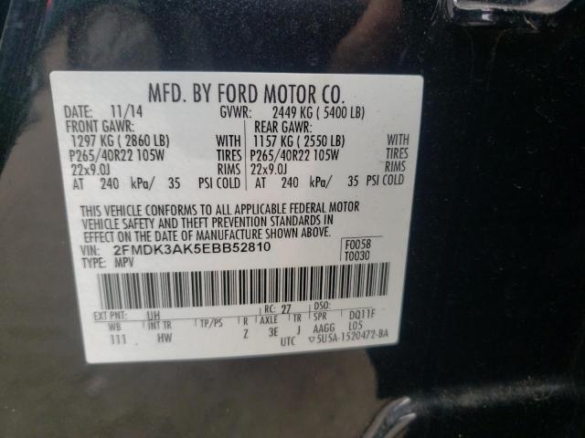 2FMDK3AK5EBB52810 - 2014 FORD EDGE SPORT BLACK photo 12