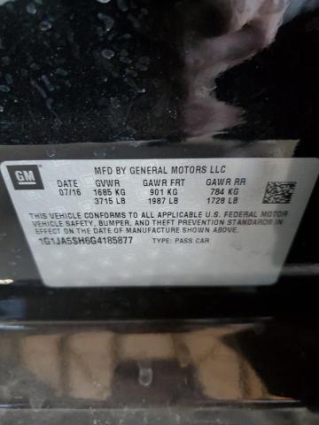 1G1JA5SH6G4185877 - 2016 CHEVROLET SONIC LS 黑色 照片 12