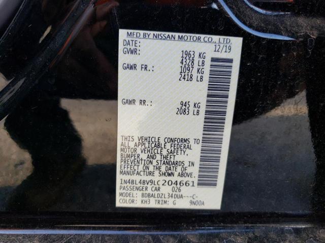 1N4BL4BV9LC204661 - 2020 NISSAN ALTIMA S BLACK photo 12