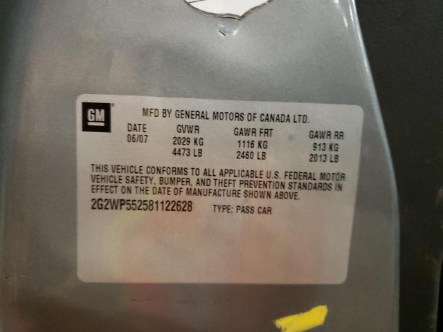 2G2WP552581122628 - 2008 PONTIAC GRAND PRIX 灰色 照片 12