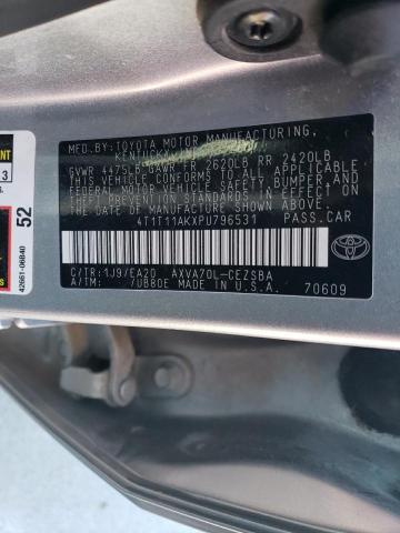 4T1T11AKXPU796531 - 2023 TOYOTA CAMRY SE NIGHT SHADE SILVER photo 12