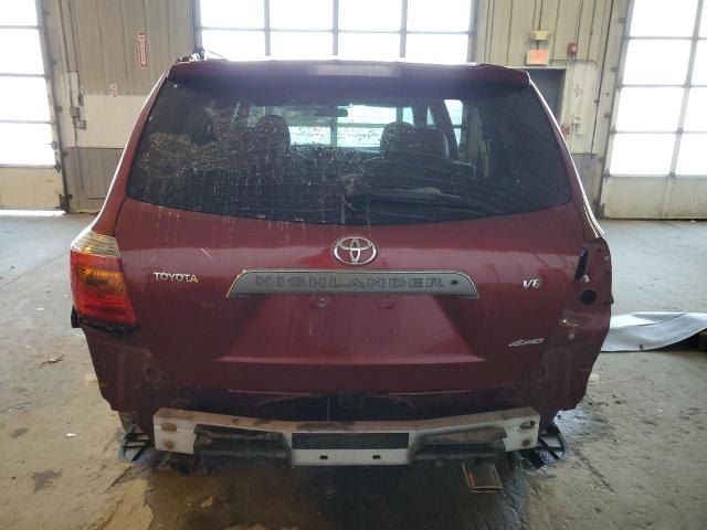 JTEES43A782020690 - 2008 TOYOTA HIGHLANDER SPORT RED photo 6