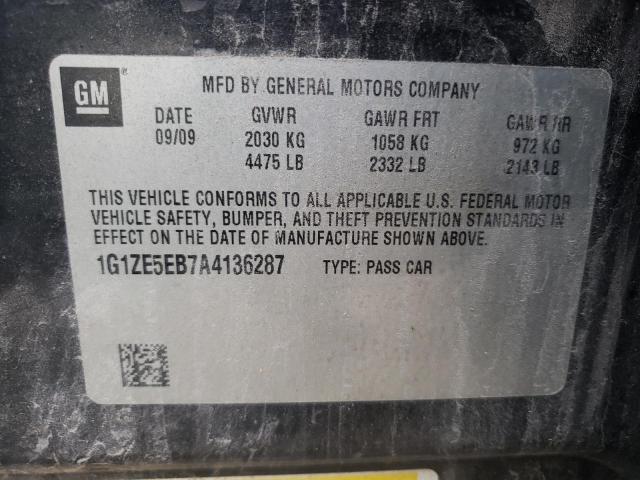 1G1ZE5EB7A4136287 - 2010 CHEVROLET MALIBU LTZ შავი ფოტო 12