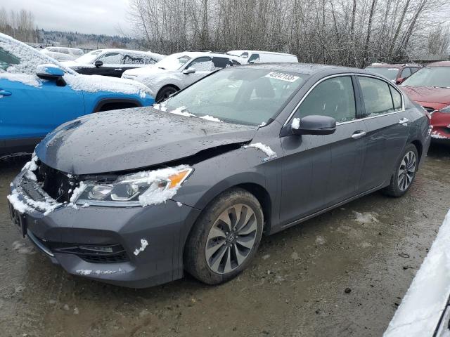 JHMCR6F34HC016105 - 2017 HONDA ACCORD HYBRID SILVER photo 1