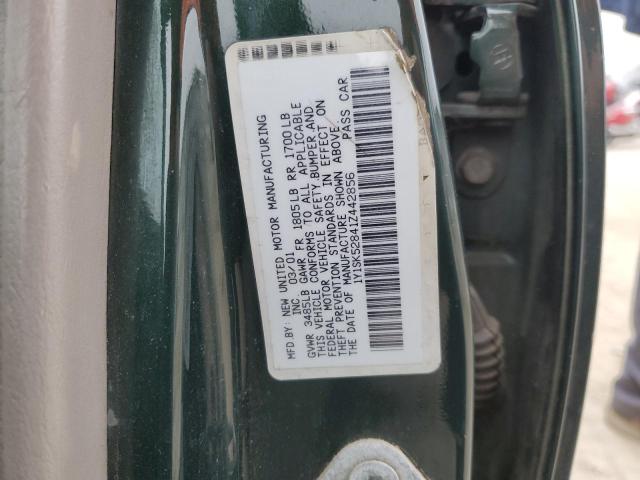 1Y1SK52841Z442856 - 2001 CHEVROLET GEO PRIZM BASE GREEN photo 12