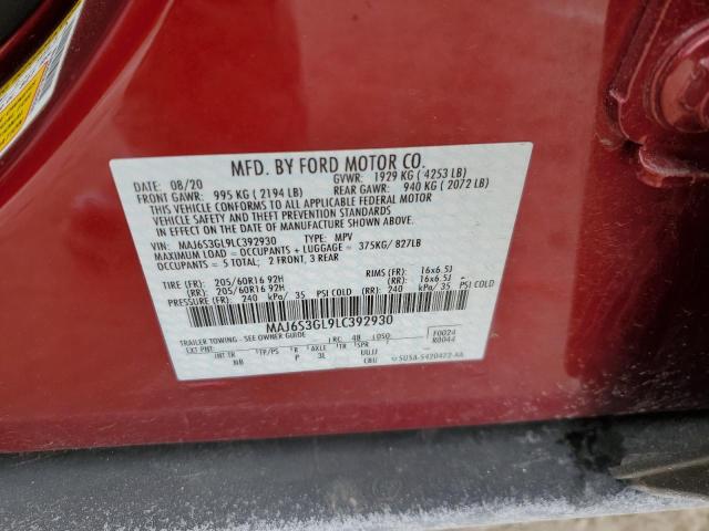 MAJ6S3GL9LC392930 - 2020 FORD ECOSPORT SE Bordeaux Foto 13