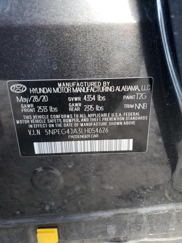 5NPEG4JA3LH054626 - 2020 HYUNDAI SONATA SE GRAY photo 13