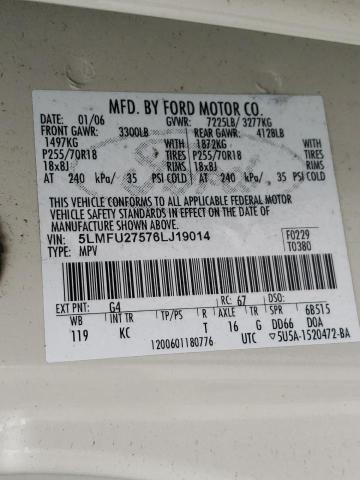 5LMFU27576LJ19014 - 2006 LINCOLN NAVIGATOR 白色 照片 13