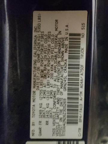 5TEUU42N26Z305269 - 2006 TOYOTA TACOMA ACCESS CAB ლურჯი ფოტო 12