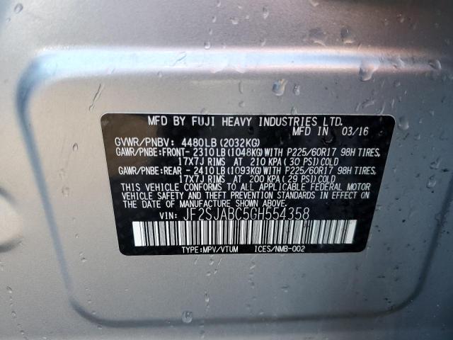 JF2SJABC5GH554358 - 2016 SUBARU FORESTER 2.5I SILVER photo 14