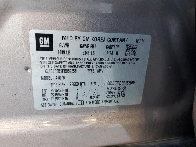 KL4CJFSB9FB059356 - 2015 BUICK ENCORE CONVENIENCE 棕色 照片 13