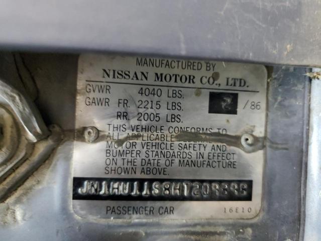 JN1HU11S8HT209898 - 1987 NISSAN MAXIMA BLUE photo 12