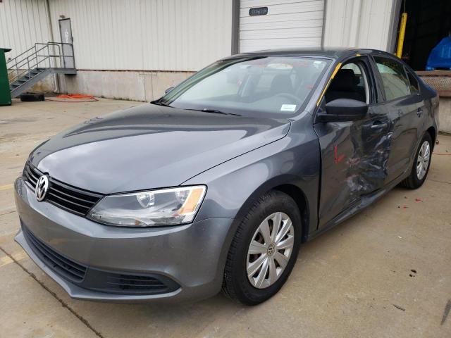 3VW2K7AJ7EM422528 - 2014 VOLKSWAGEN JETTA BASE GRAY photo 2