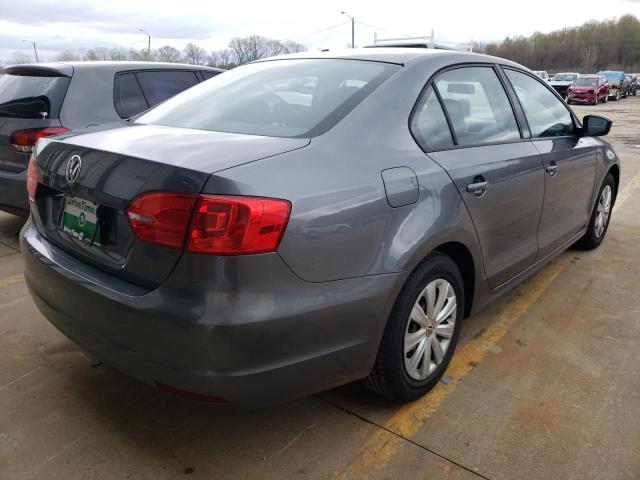 3VW2K7AJ7EM422528 - 2014 VOLKSWAGEN JETTA BASE GRAY photo 4