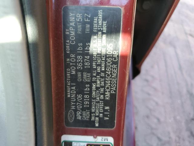 KMHCN46C46U061095 - 2006 HYUNDAI ACCENT BURGUNDY photo 12