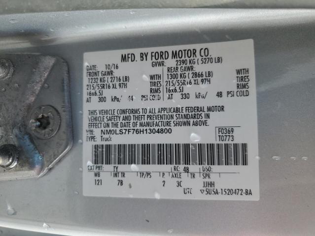 NM0LS7F76H1304800 - 2017 FORD TRANSIT CO XLT SILVER photo 13