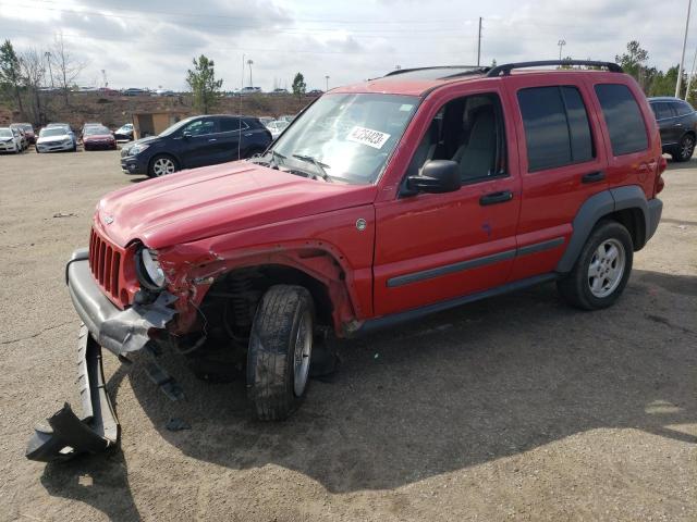 1J4GL48K25W555923 - 2005 JEEP LIBERTY SPORT RED photo 1