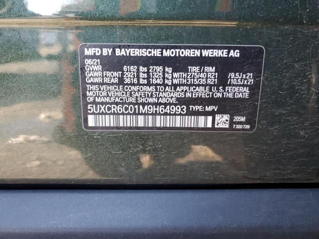 5UXCR6C01M9H64993 - 2021 BMW X5 XDRIVE40I GREEN photo 12