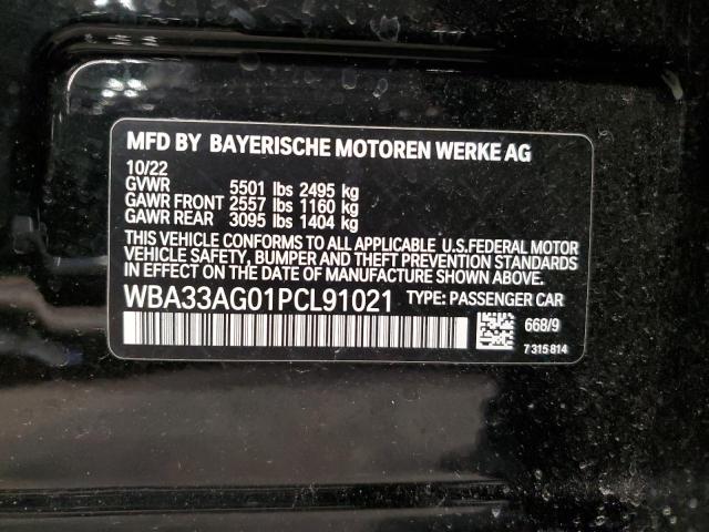 WBA33AG01PCL91021 - 2023 BMW 530XE BLACK photo 12