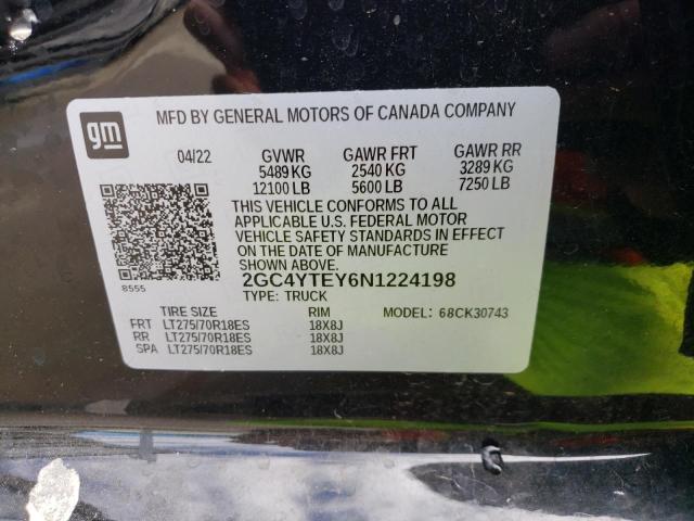 2GC4YTEY6N1224198 - 2022 CHEVROLET SILVERADO K3500 LT BLACK photo 13