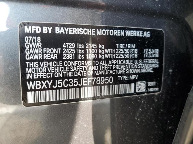 WBXYJ5C35JEF78950 - 2018 BMW X2 XDRIVE28I GRAY photo 13
