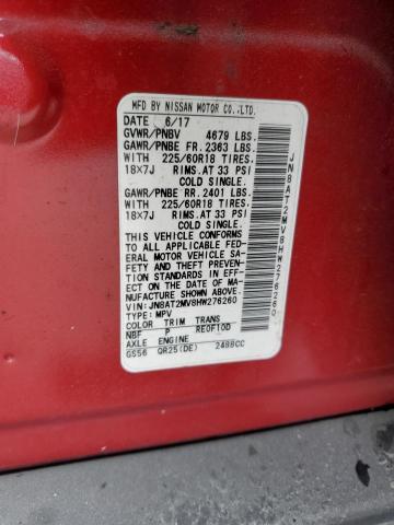 JN8AT2MV8HW276260 - 2017 NISSAN ROGUE S RED photo 13