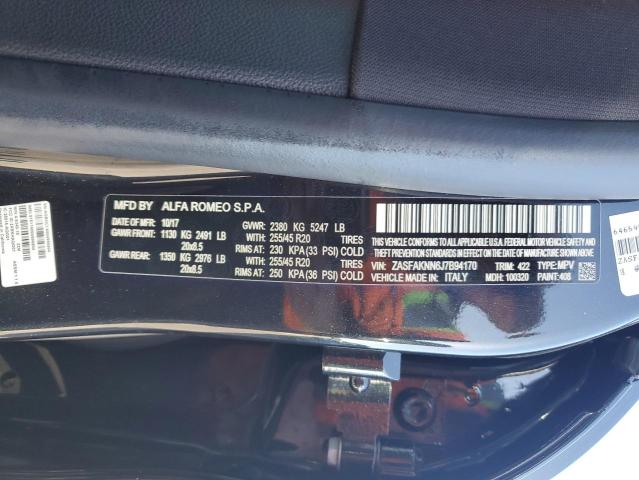 ZASFAKNN6J7B94170 - 2018 ALFA ROMEO STELVIO TI SPORT BLACK photo 13