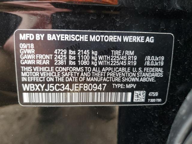 WBXYJ5C34JEF80947 - 2018 BMW X2 XDRIVE28I BLACK photo 12