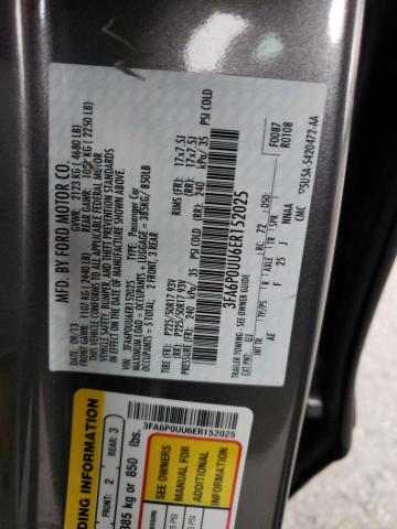 3FA6P0UU6ER152025 - 2014 FORD FUSION S HYBRID GRAY photo 12