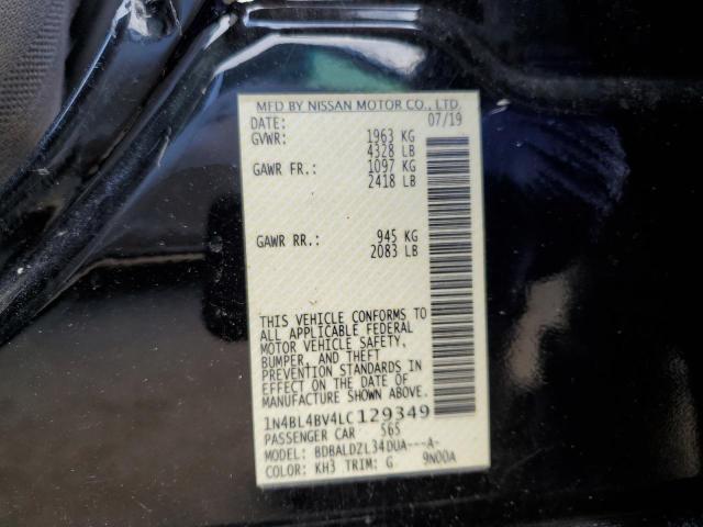 1N4BL4BV4LC129349 - 2020 NISSAN ALTIMA S BLACK photo 12